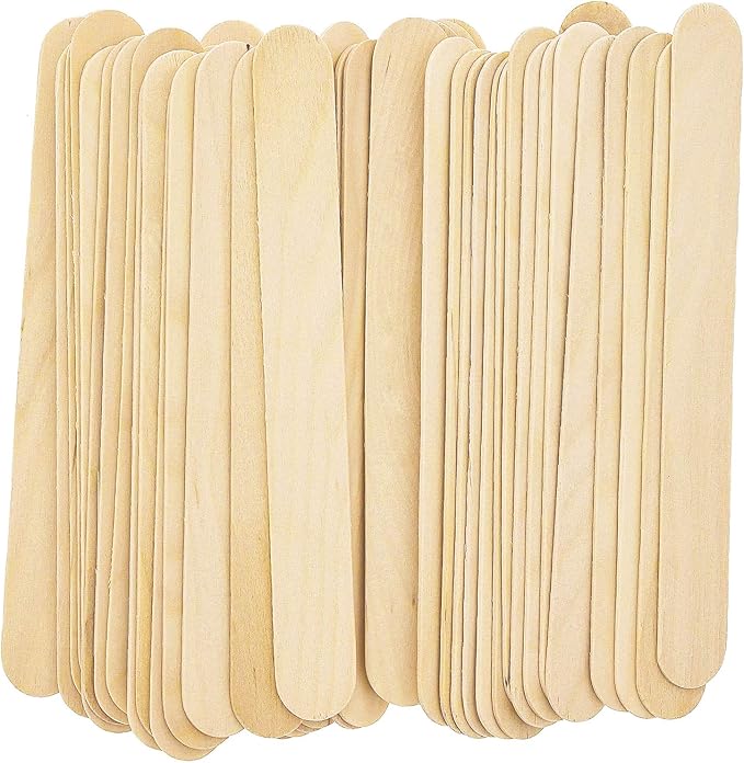 Pandaspa 200 Pieces Jumbo Craft Sticks, Premium Natural Wood by Pandaspa