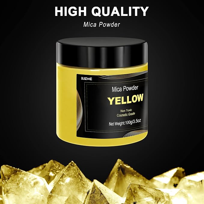 Yellow Mica Powder Pigment Big Bottle Pigment Powder Multipurpose DIY Arts and - Image 8
