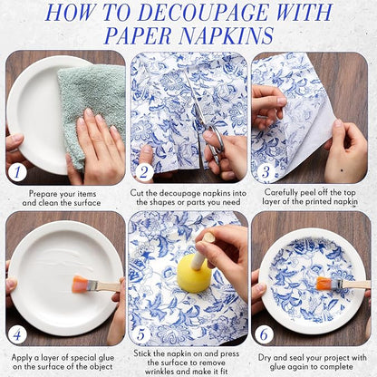 Crtiin 36 Pack 9 Styles Decoupage Napkins Assorted Floral Decorative Decoupage - Image 4