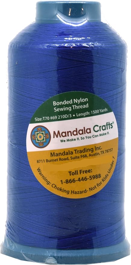 Mandala Crafts Bonded Nylon Thread Royal Blue Heavy Duty Sewing Threads - Image 2