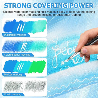 WANJAO Masking Fluid for Watercolor Painting, Liquid Masking Tape - Image 6