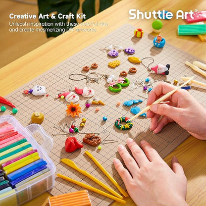 Shuttle Art Polymer Clay Kit, 50 Colors, Soft Oven Clay Kit, 19 Carving Tools - Image 6