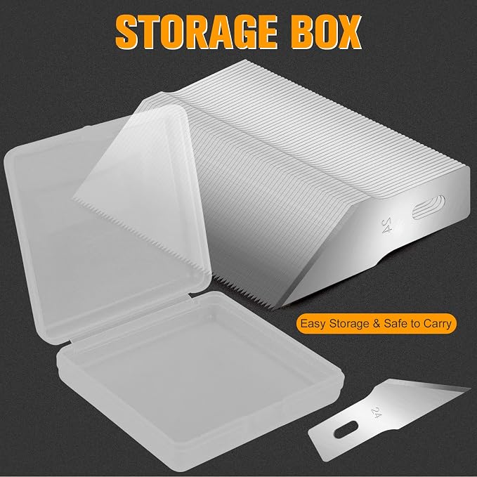 100 Pack Hobby Blades #24 Craft Knife Blades Refill Hobby Knife Replacement - Image 4