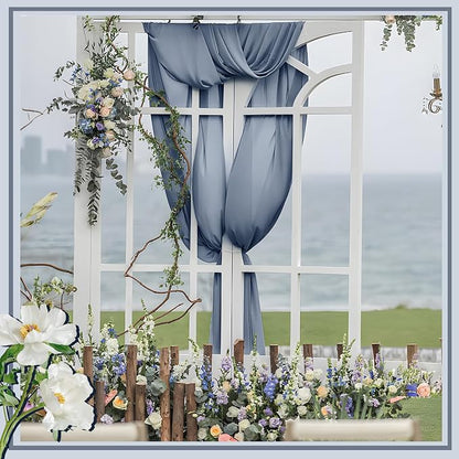 Horbaunal Dusty Blue Chiffon Fabric by The Yard, 5 Yard Continuous Sheer Fabric - Image 6