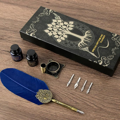 Quill pen ink set, Feather Pen and Ink Set, Antique Calligraphy Pen - Image 3