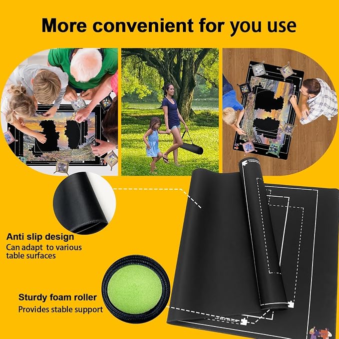 Napzy Rubber Puzzle Mat, Puzzle Matt Rollup, 1500 Piece Puzzles Play Mat Has - Image 4