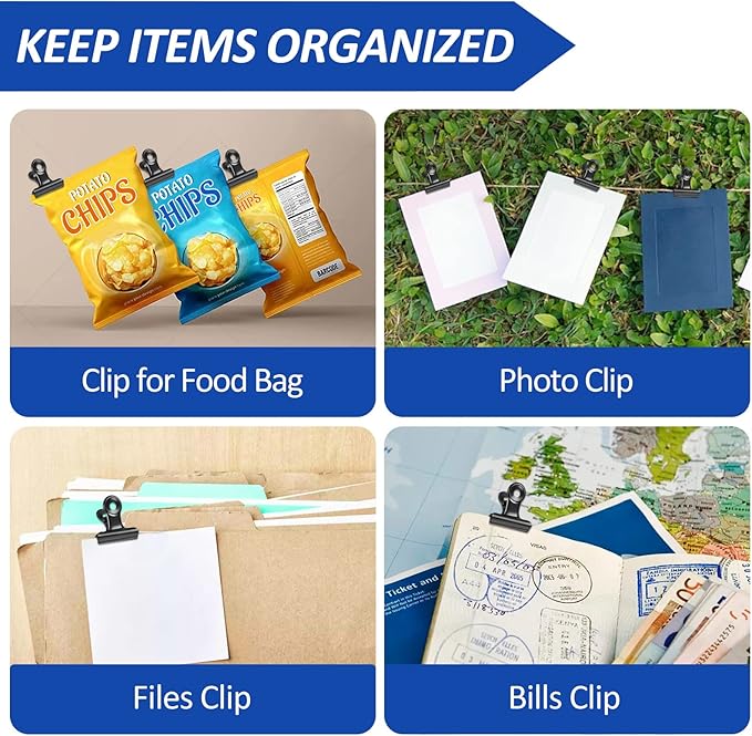 30 Pack Bulldog Clips 0.87 Inch Small Hinge Paper Clips Metal Hinge Clips - Image 5