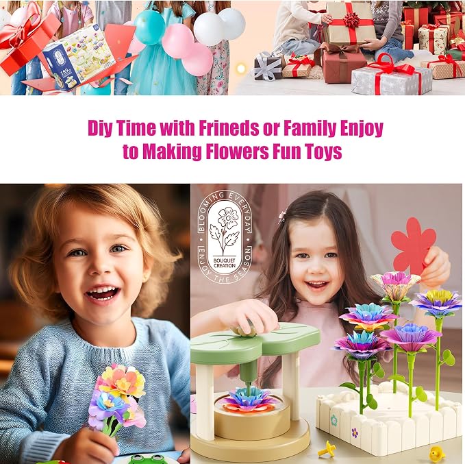 Toys for Girls 3 4 5 6 7 8 9 10 Years Old, Fabric Flower Bouquets for Girls - Image 3