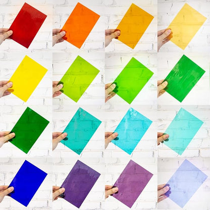 16 Sheets 4x6 in Iridescent Stained Glass Sheets, Glass Cathedral Art, Mosaic - Image 2