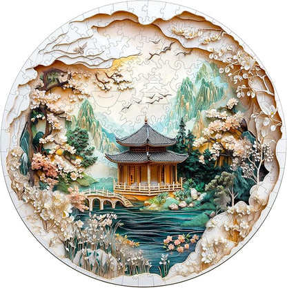 KAAYEE Wooden Puzzles for Adults, 3D Visual Effect Chinese Landscape Painting - Image 9