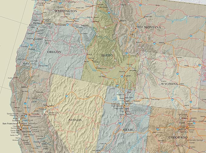 24x36 United States, USA Contemporary Premier Wall Map Poster - Image 4
