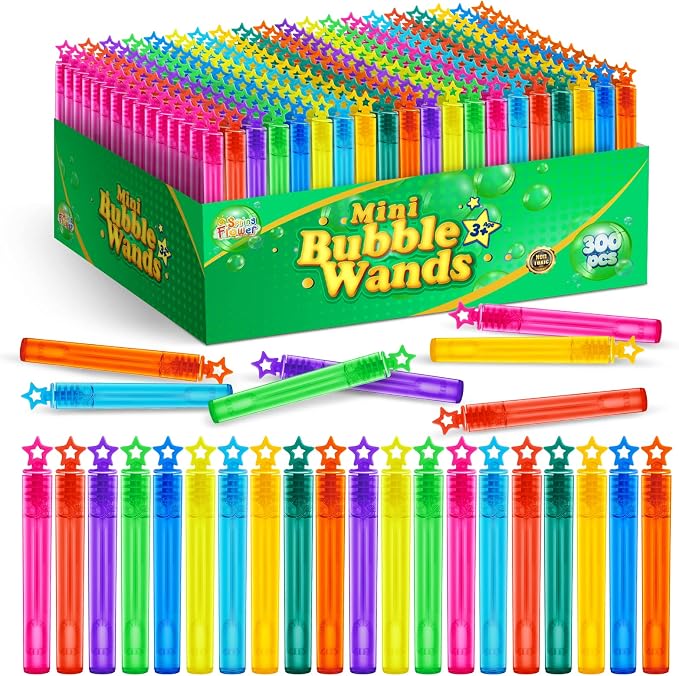 300 Pieces Mini Bubble Wands, Bubble Party Favors Assortment Toys by SpringFlower