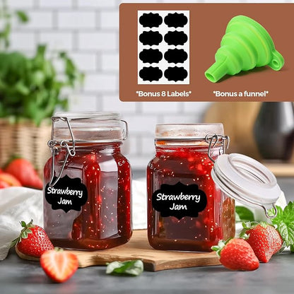 ComSaf Small Glass Jars with Airtight Lid Set of 6, Spice Jars 8 oz, Mason Jars - Image 5