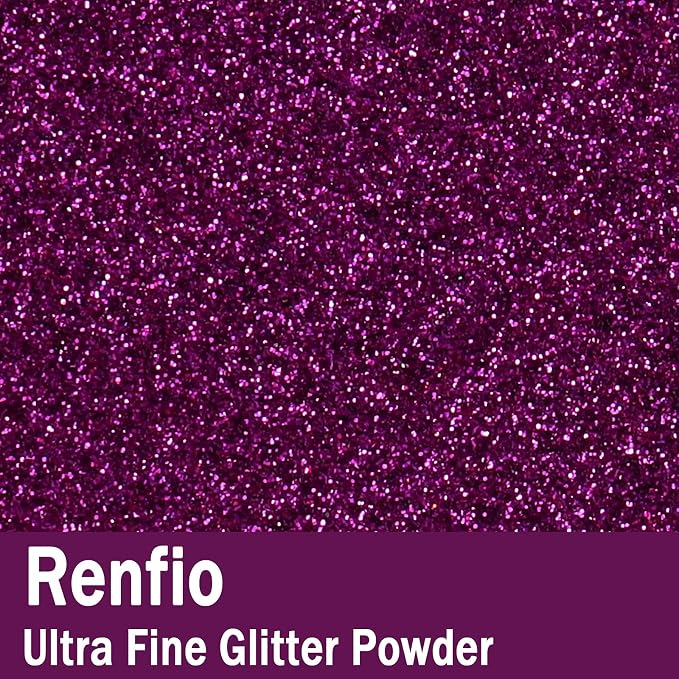 Renfio Ultra Fine Glitter Powder Metallic Resin Glitter 2.11 Oz PET Flakes - Image 2