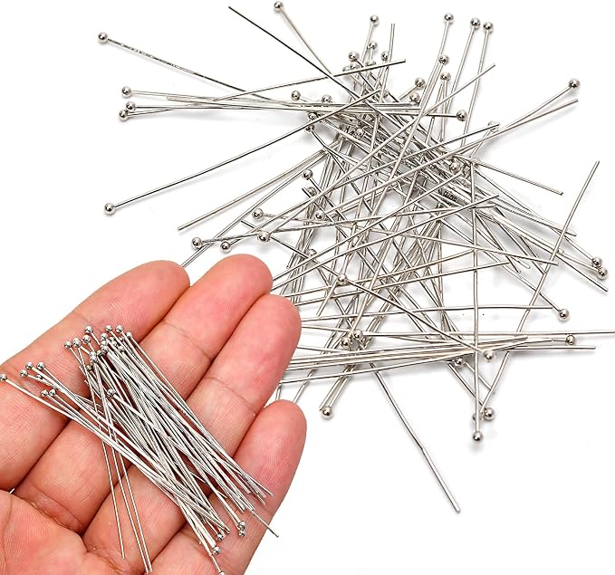 150pcs Silver Filled Ball Pins Non Tarnish Craft Earring Bracelet Jewelry - Image 3