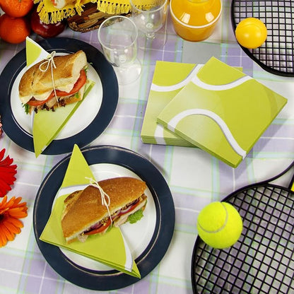 Aodaer 48 Pieces Tennis Paper Napkins Disposable Tennis Party Napkins Tennis - Image 5