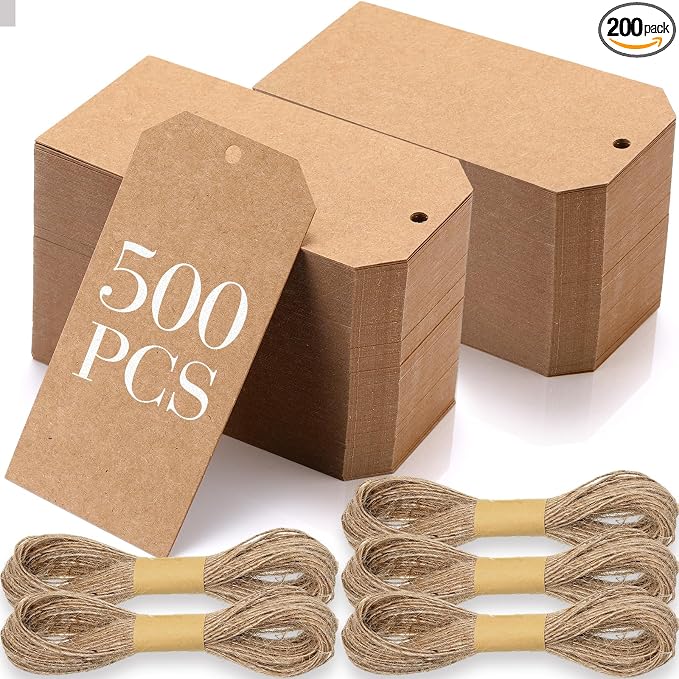 Gersoniel 200 Pcs Kraft Paper Gift Tags by Gersoniel