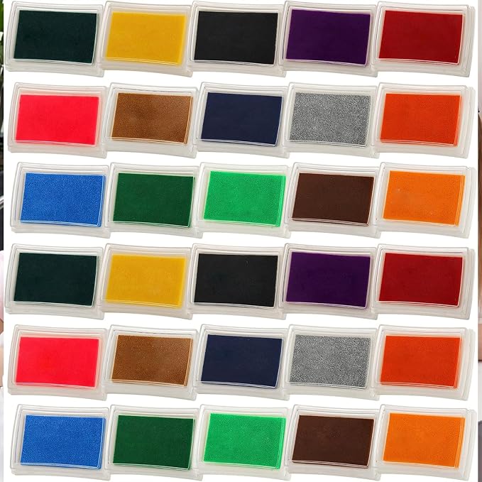 DEAYOU 30 Pack Craft Ink Pads, Washable Finger Stamp Pad - Image 7