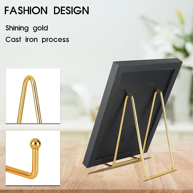 Decolore 6 Inch 5 Pack Gold Metal Display Stands Plate Stand Display Stands - Image 6