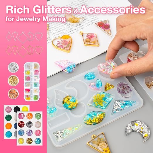 YIEHO 300g UV Resin Kit with Light and Molds, Upgraded Crystal Clear Hard UV - Image 5