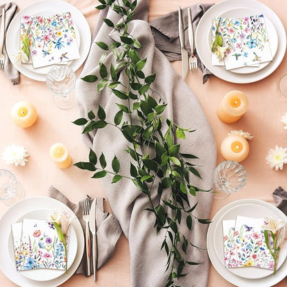 Fulmoon 200 Pieces Summer Floral Cocktail Napkins Disposable Flower Dessert - Image 5