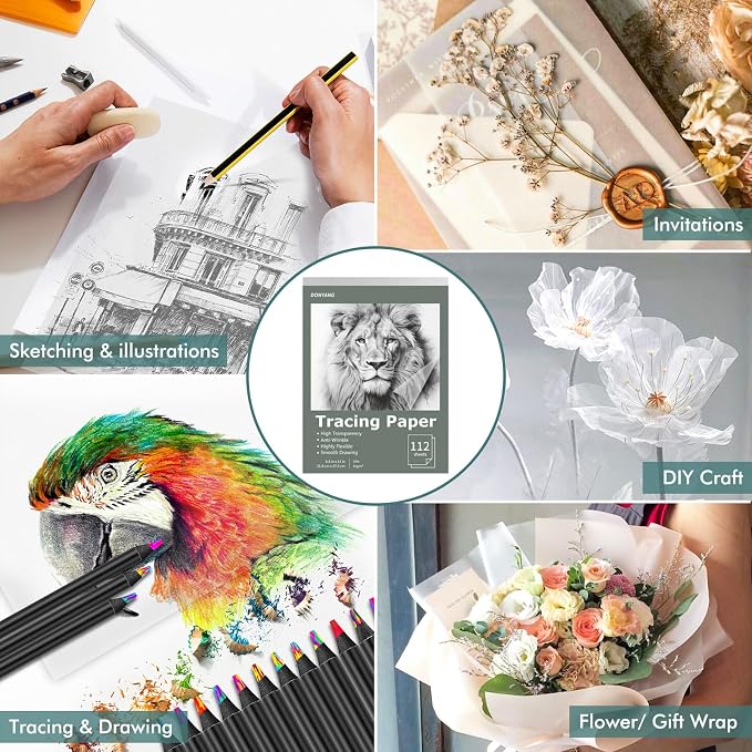 Tracing Paper 8.5" x 11", 112 Sheets Transparent Vellum Paper - Image 5