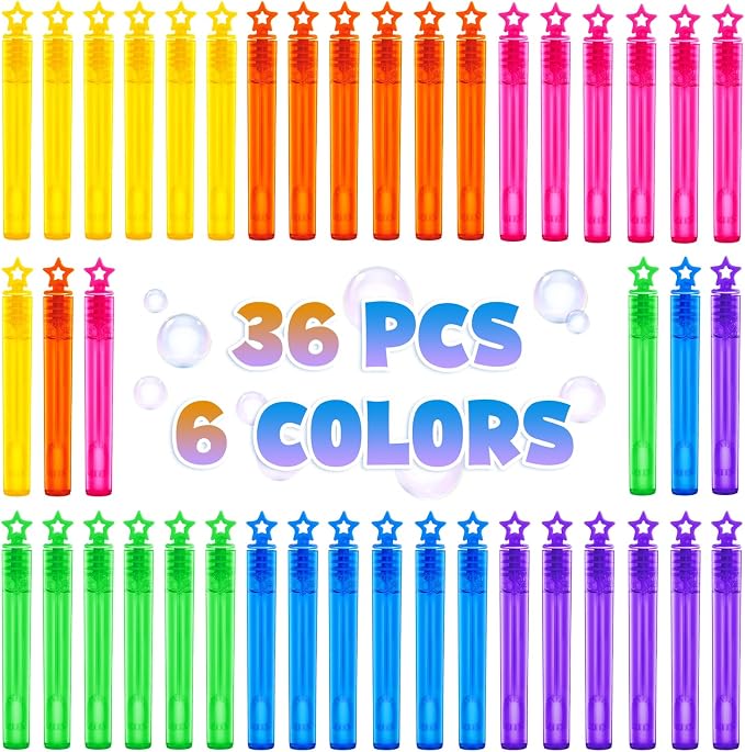 36 Pieces Mini Bubble Wands, Bubble Party Favors Assortment Toys - Image 3