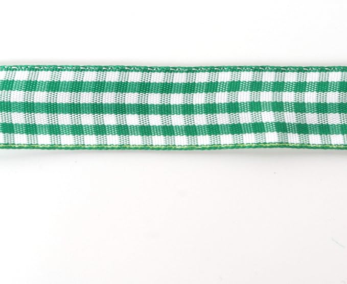 Green Gingham Plaid Checked Ribbon 25 Yards Each Roll 100% Polyester - Image 7