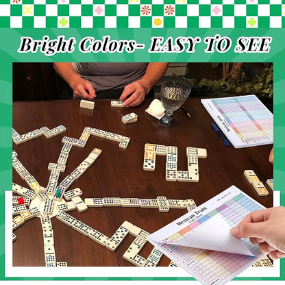 1 Pack 60 Sheets Mexican Train Score Pads Colorful Chicken Foot Dominoes Game - Image 3