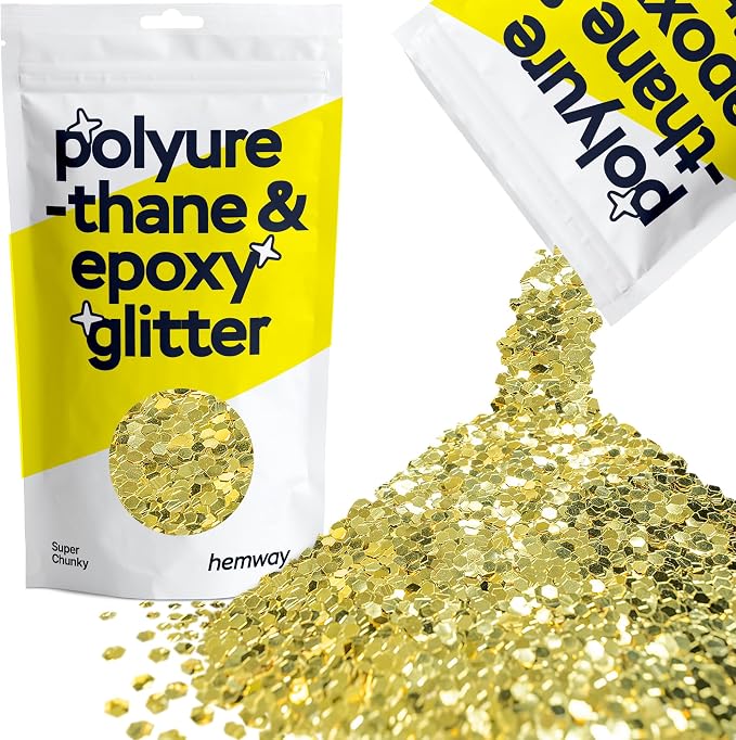 Hemway Glitter for Resin 100g Sand Gold Metallic Crystals for Epoxy Craft Super by Hemway