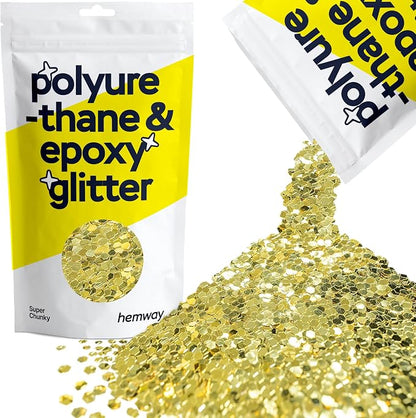 Hemway Glitter for Resin 100g Sand Gold Metallic Crystals for Epoxy Craft Super by Hemway