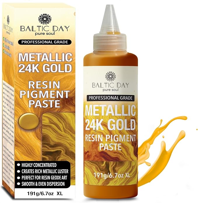 Metallic 24K Gold Epoxy Resin Pigment Paste XL – Opaque Epoxy Dye & High by BALTICDAYpuresoul