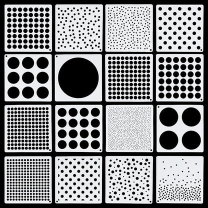 16 Pcs Circle Stencils for Drawing, Polka Dot Stencils Round Geometric Stencil by Unknown