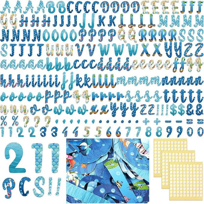221 Pcs Bulletin Board Letters Round Alphabet Number Punctuation Symbol Combo by Humyoun