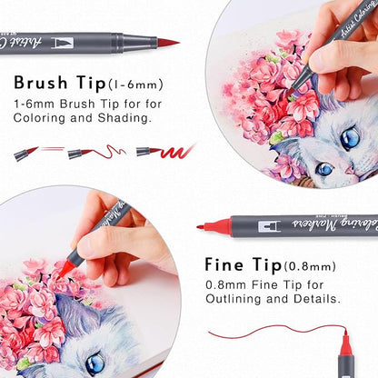 12 Colors Blendable Watercolor Pens 2025 Upgrade Water Based Paint Set Double - Image 4