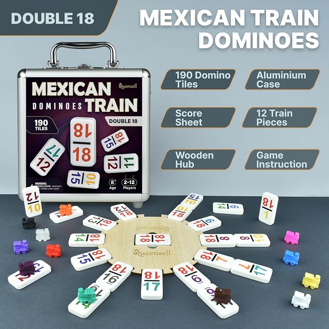 Queensell Mexican Train Dominoes Set - Image 2