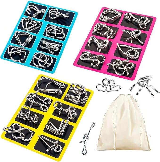 Metal Wire Puzzle Set of 24 by Unknown