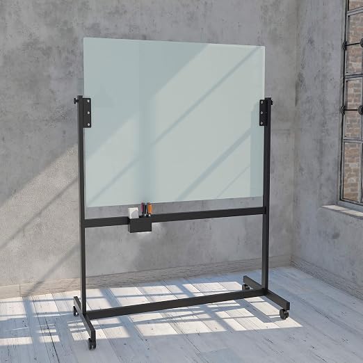 U Brands Magnetic Glass Dry-Erase Board Rolling Easel - Image 3