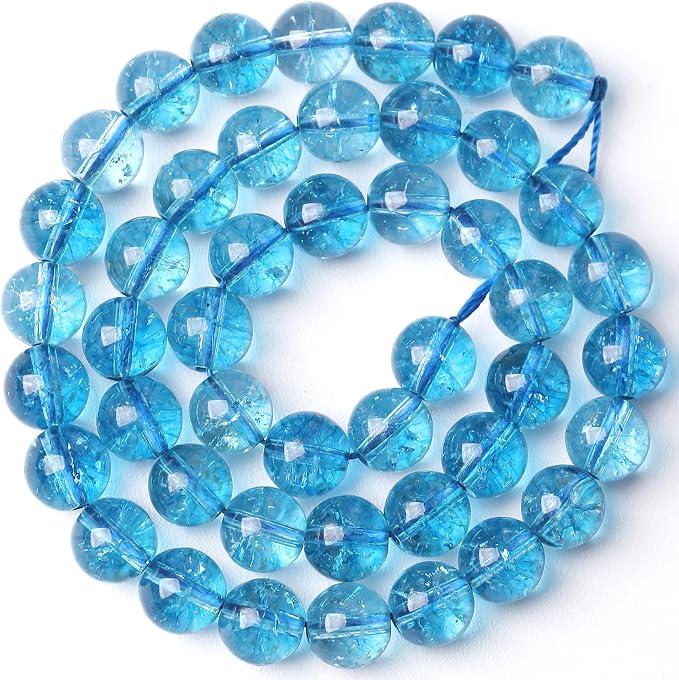 6MM Blue Crystal Quartz Beads Natural Gemstone Round Loose Stone Beads - Image 3