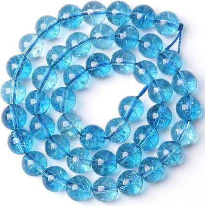 6MM Blue Crystal Quartz Beads Natural Gemstone Round Loose Stone Beads - Image 3