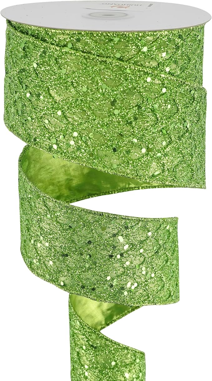 HUIHUANG Lime Green Wired Ribbon - Image 8