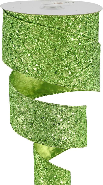HUIHUANG Lime Green Wired Ribbon - Image 8