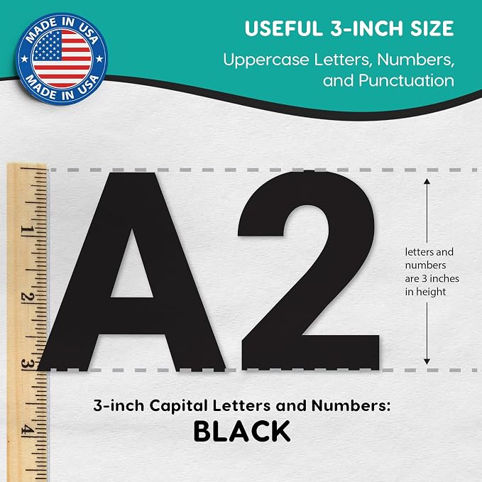 209 Pcs 3" Black Bulletin Board Letters & Numbers, Capital Letters, Punctuation - Image 3