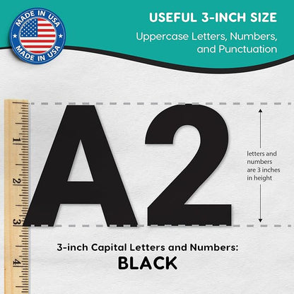 209 Pcs 3" Black Bulletin Board Letters & Numbers, Capital Letters, Punctuation - Image 3