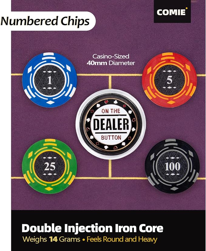 Clay Poker Chips, Numbered Chips, Poker - Image 3