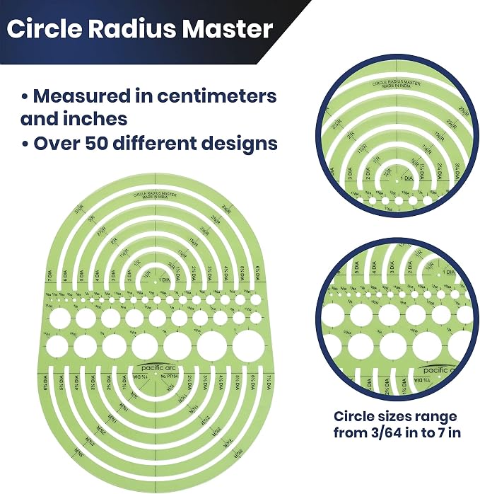 Pacific Arc Circles Radius Master Template Guide, from 1/2 Inch to 3 3/4 Inch - Image 3