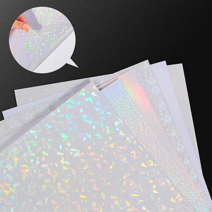 36 Sheets Holographic Laminate Sheets Transparent Holographic Sticker Paper - Image 7