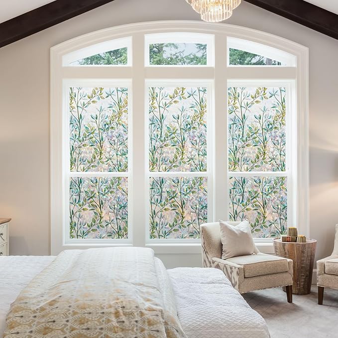 NINETREX Window Privacy Film Stained Glass Window Film 3D Decorative Cling - Image 3