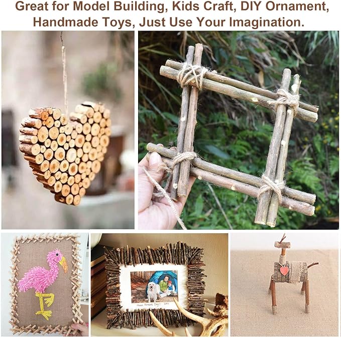 100PCS 4 inch Wood Log Sticks for Crafts 0.4-0.6 inch in Diameter - Image 6