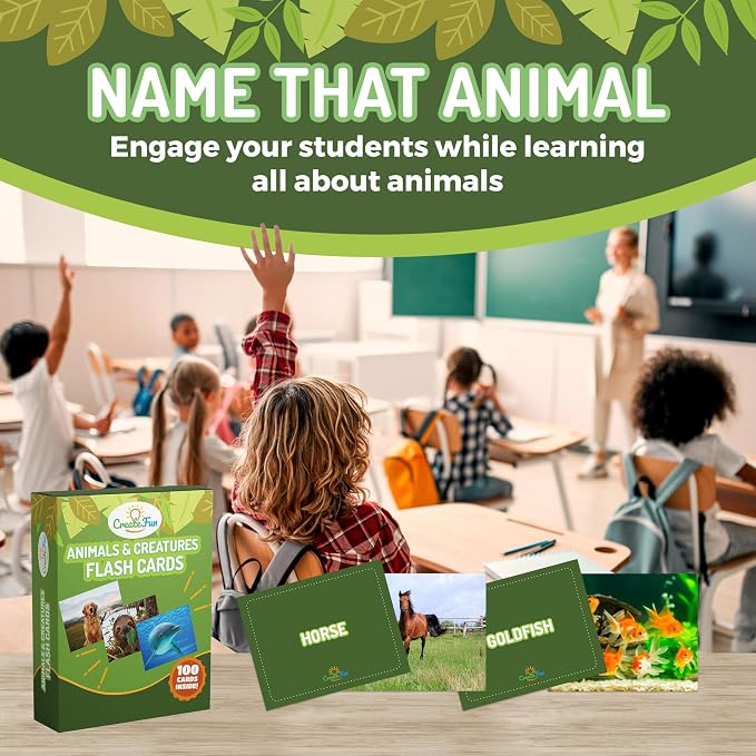 100 Animal, Insect & Ocean Creatures Flash Cards, Realistic Pictures - Image 7
